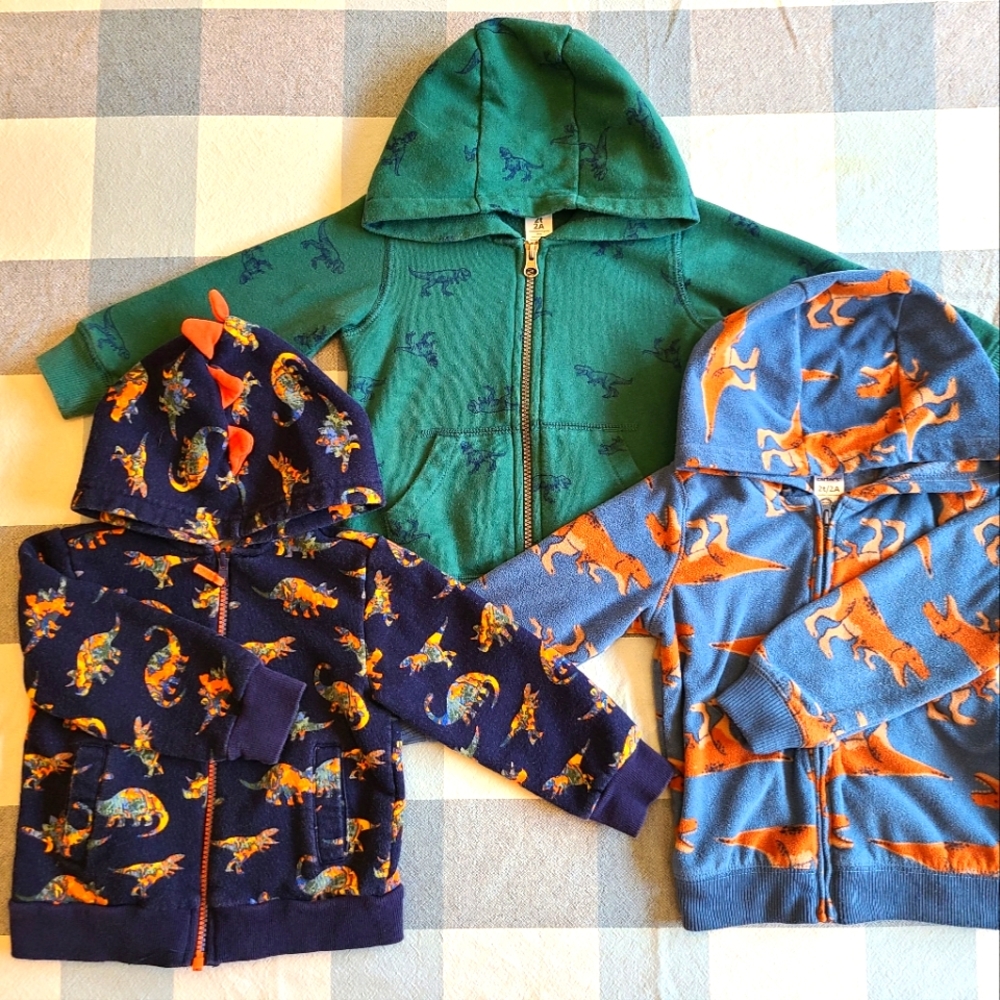 Carters Dino Hoodies Toddler 2T